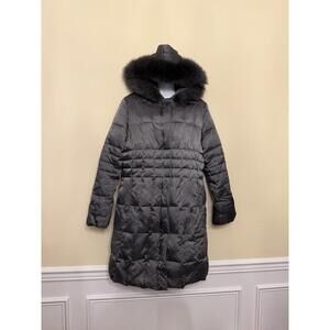 Vintage 1 MADISON Winter Coat w Real Fox Fur Hood Women M